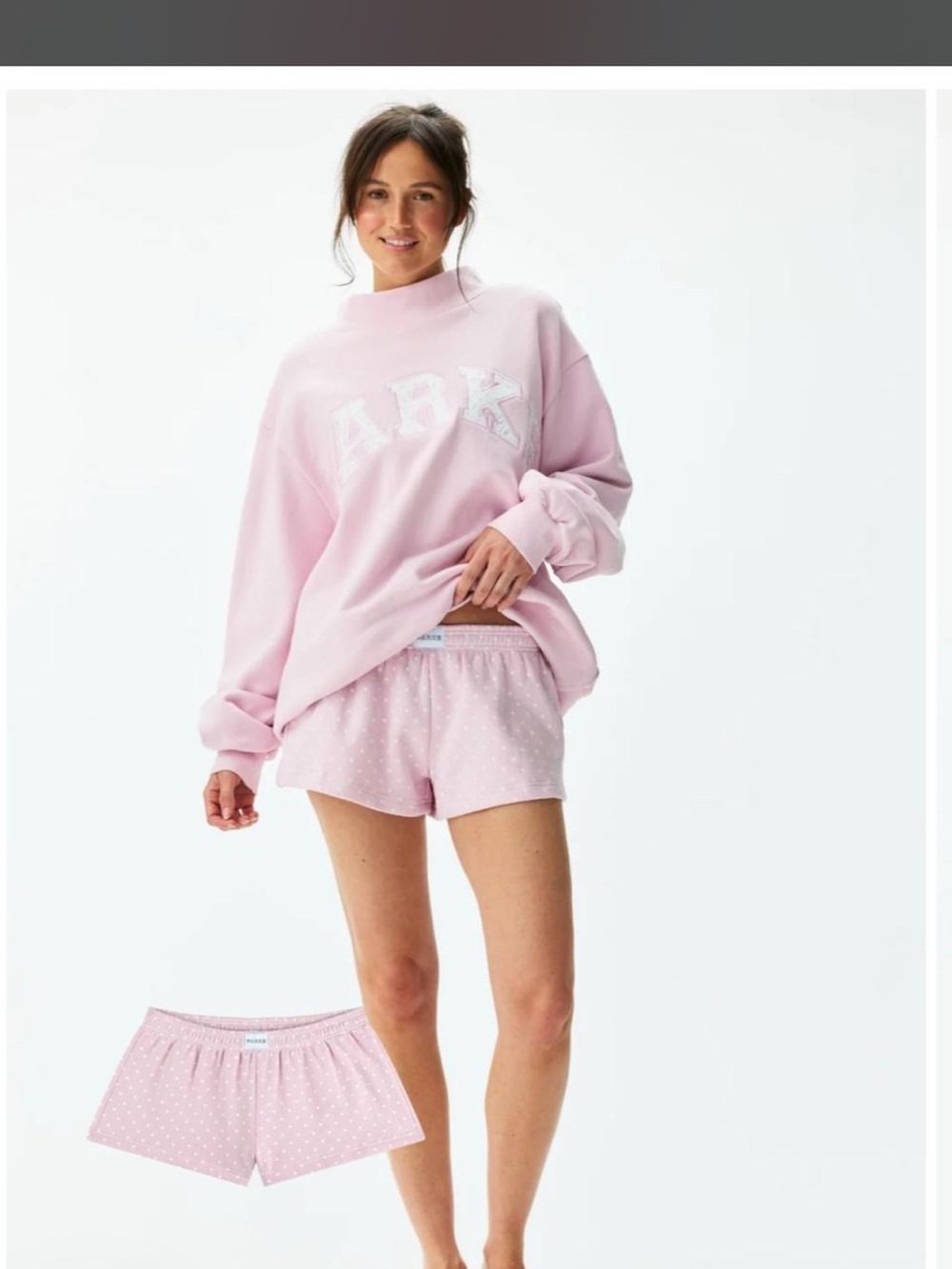 NOT FOR SALE READ CAPTION 
Parke Pink Polka Dot Sleep Shorts